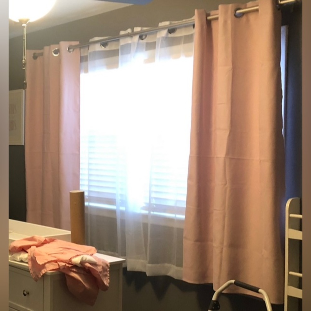 pink black out curtains